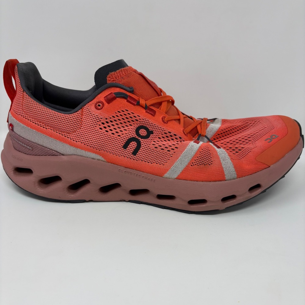 On Cloudsurfer Trail Mens Size 12 Red Orange Running Shoes (3ME10112150)
